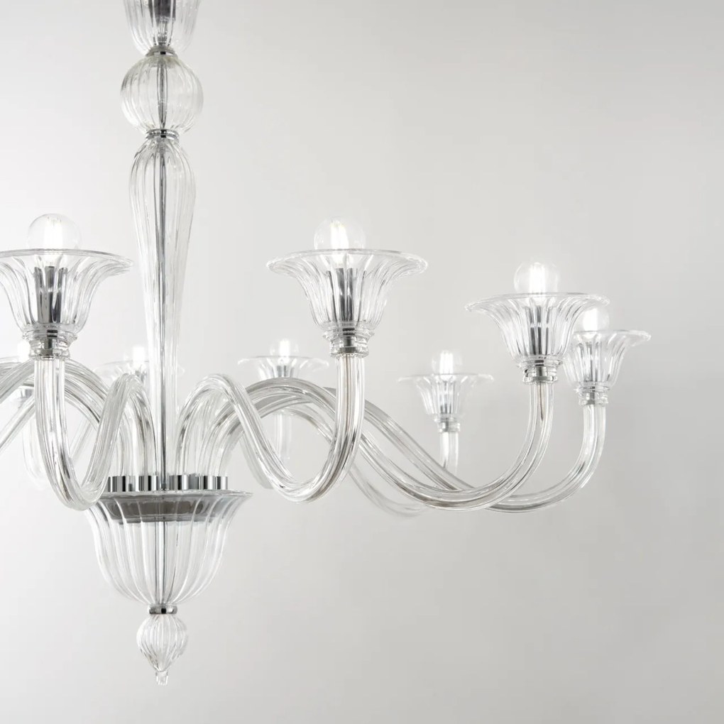 Candelabru elegant cu 8 brate BRIGITTA SP8 TRASPARENTE 199382 IDL