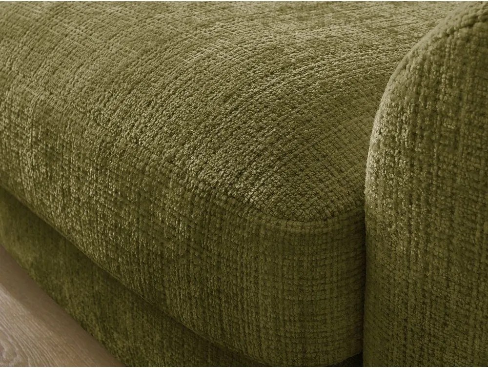 Colțar kaki cu tapițerie din chenille (cu colț pe partea stângă/cu șezlong) Leonore – Bobochic Paris