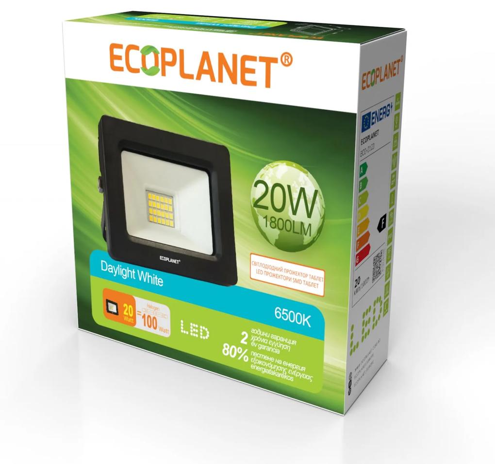 Proiector LED Ecoplanet, Slim Tablet SMD, 20W (100W), 1800LM, 220V, lumina rece 6500k, IP65 Lumina rece - 6500K