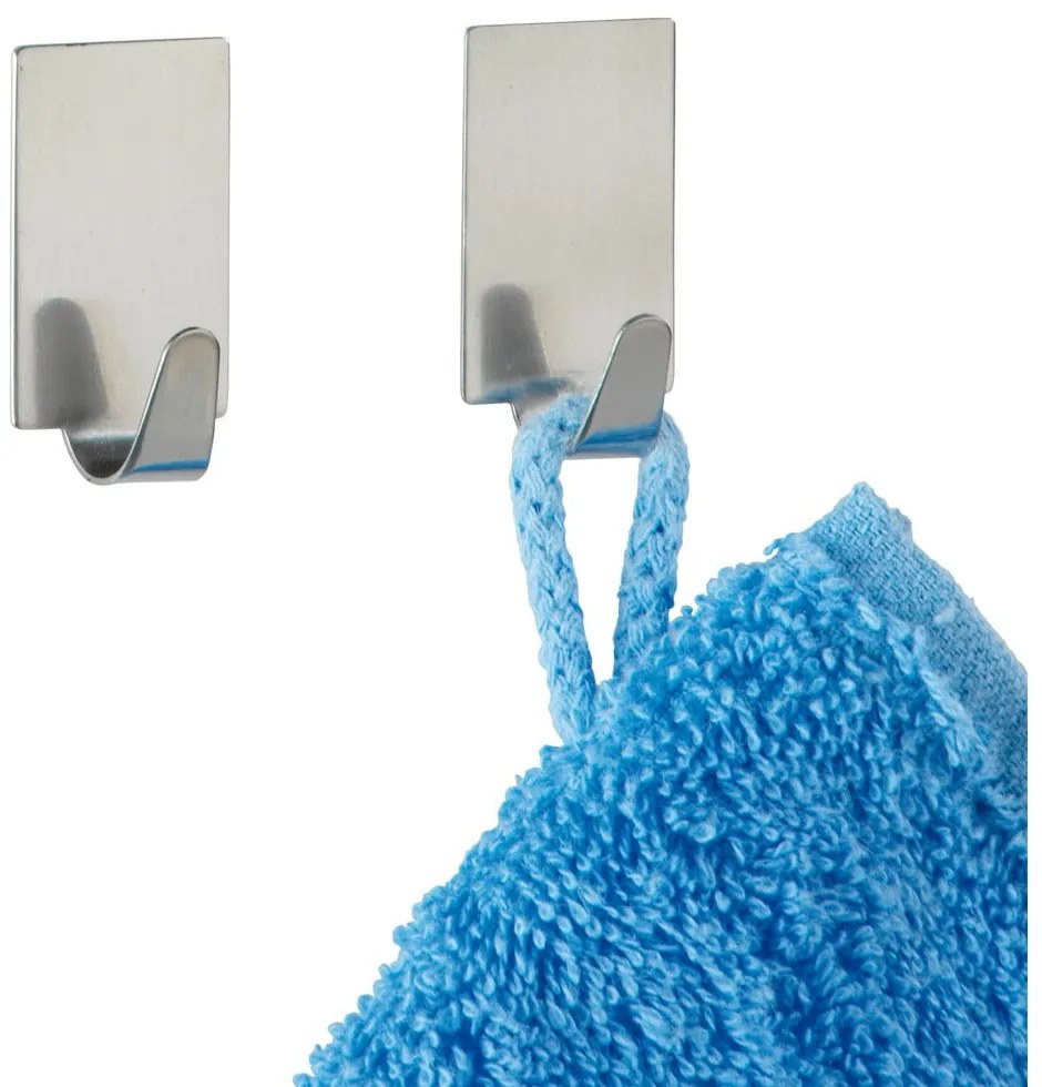 Set 4 cârlige autoadezive Wenko Square, oțel inoxidabil