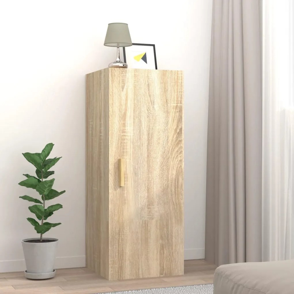 812432 vidaXL Dulap de perete, stejar sonoma, 34,5x34x90 cm, lemn compozit