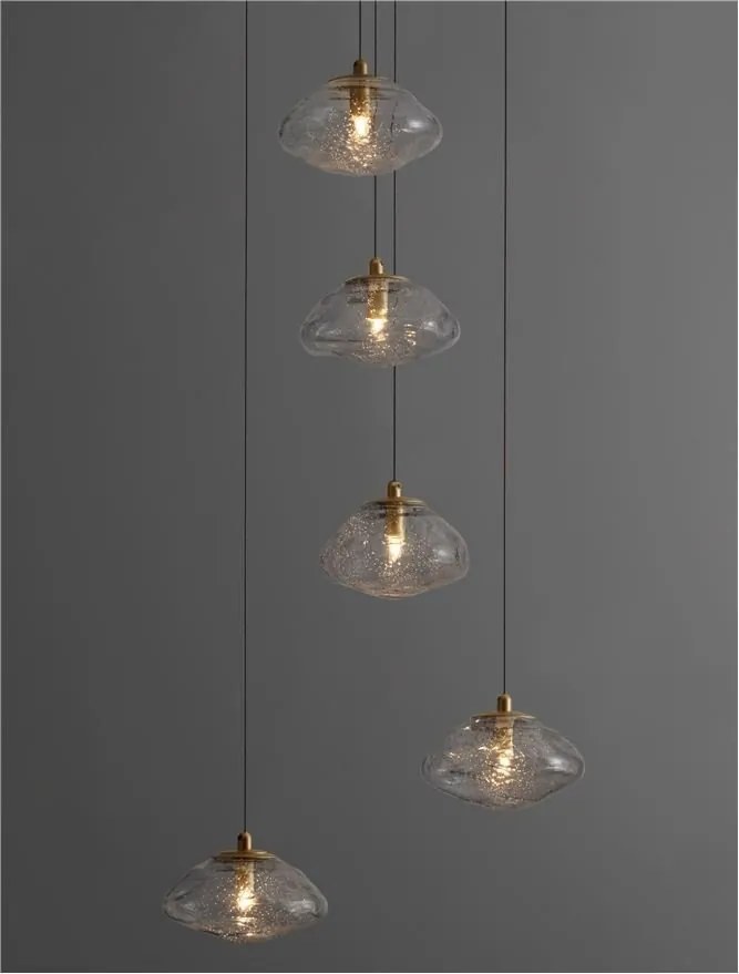 Lustra moderna cu 5 Pendule design decorativ KING aurie