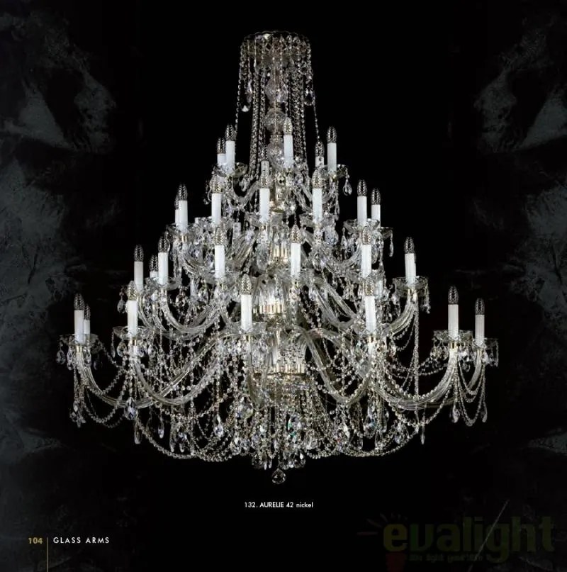 Candelabru XXL Cristal Bohemia Exclusive 42 brate AURELIE 42
