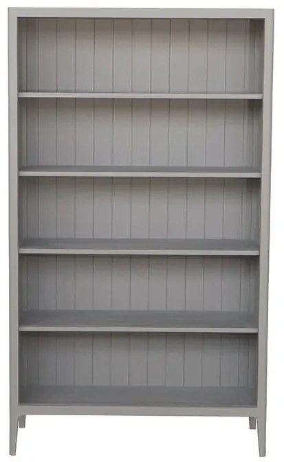 Biblioteca, gri, din lemn masiv, L110 cm, aspect rustic, Ernest