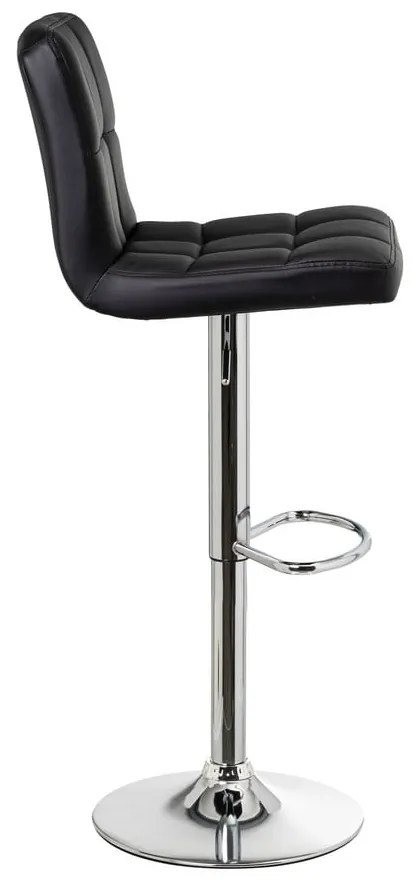 Scaune de bar negre cu înălțime ajustabilă 2 buc. din imitație de piele (înălțime șezut 93 cm) – Casa Selección