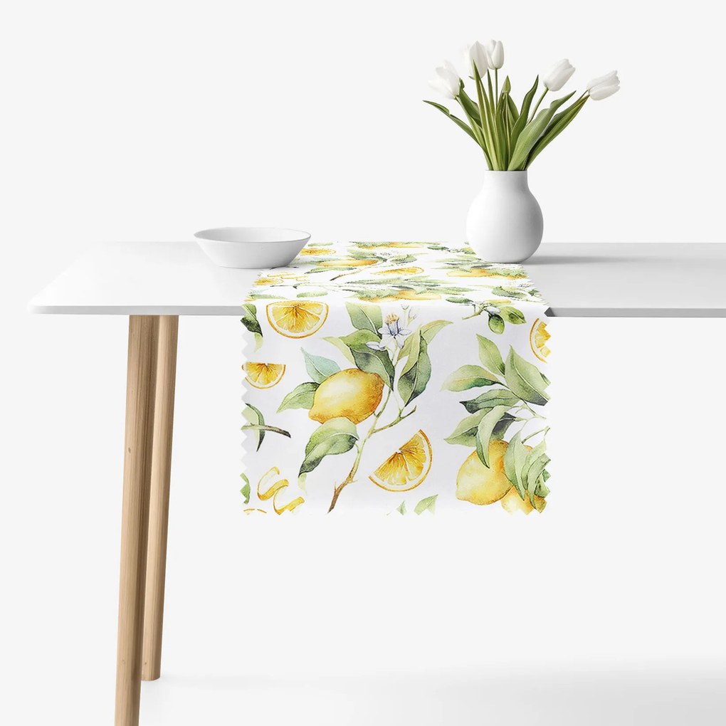 Goldea napron de masă teflonat - lămâie 50x140 cm