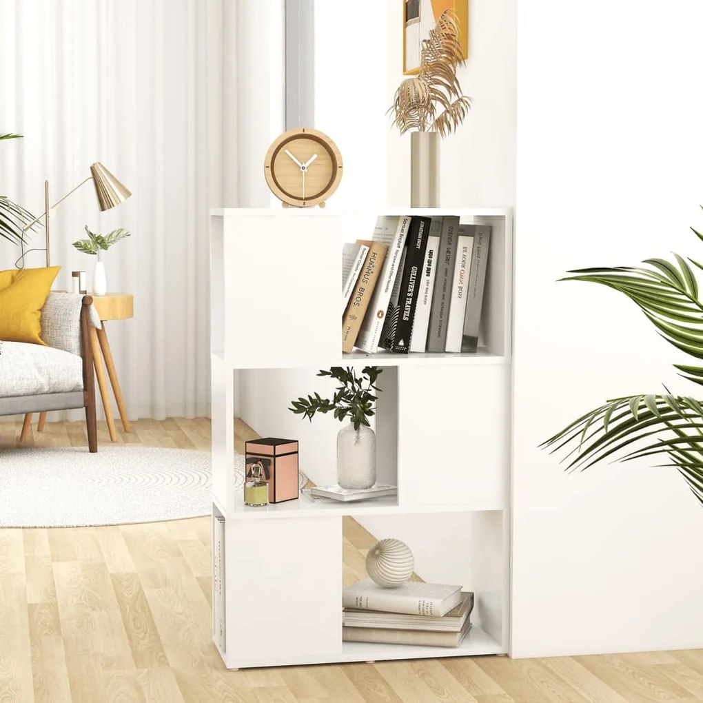 vidaXL Bibliotecă/Separator cameră, alb, 60x24x94 cm, PAL