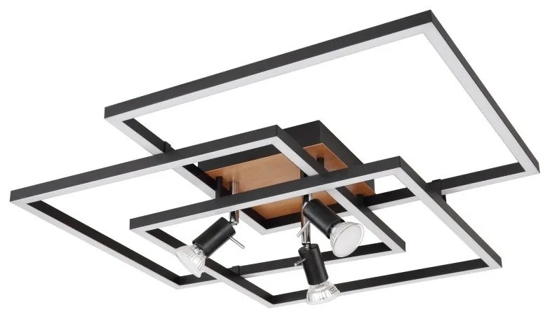 Plafoniera LED design industrial Ida negru 63,5x63,5cm
