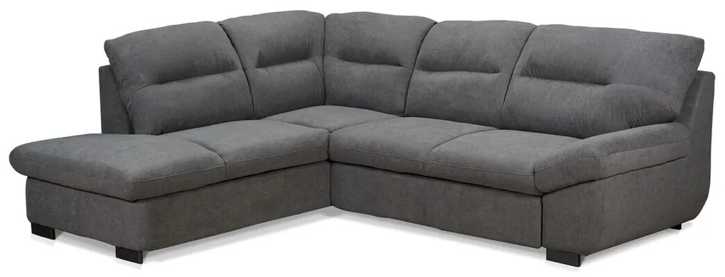 Coltar stanga extensibil, Toronto, 218 x 262 x 94 cm, lada de depozitare, gri
