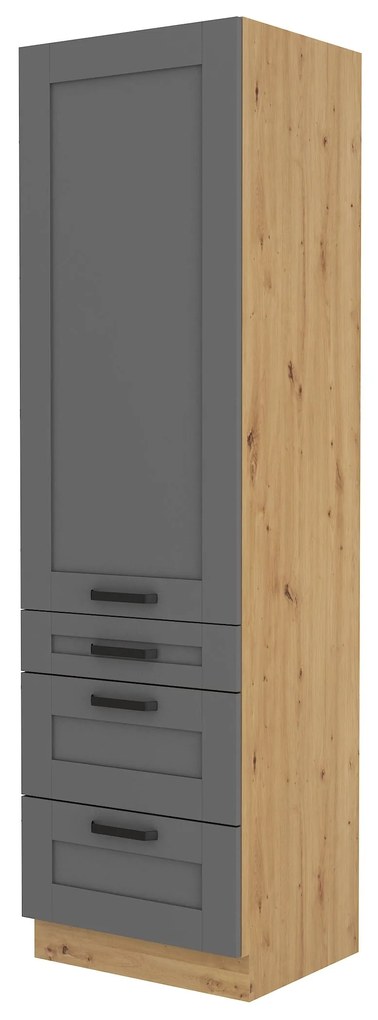 Dulap de bucătărie pentru alimente Lucid 60 DKS 210 3S 1F (Stejar artisan + dustgrey). 1045609