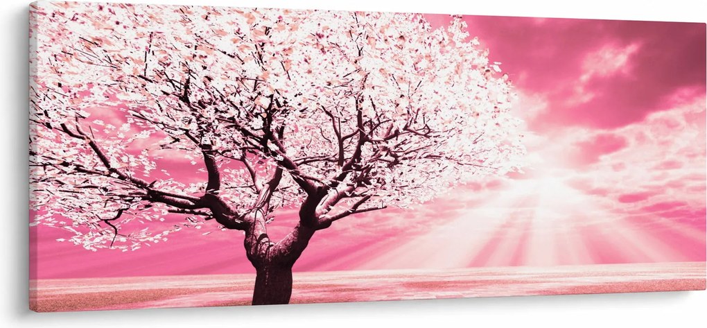 Tabloul cu pomul roz (120x50 cm)