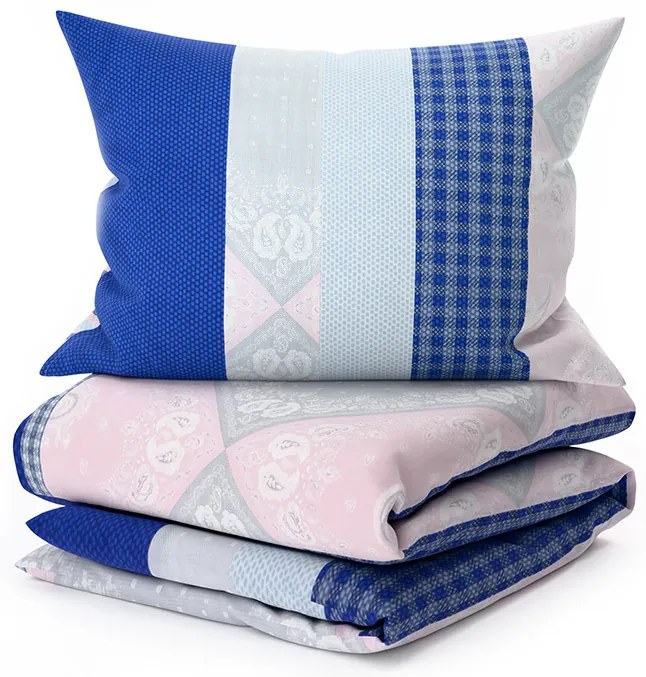 Lenjerie de pat din bumbac Renforcé LUKA albastru Dimensiune lenjerie de pat: 70 x 90 cm | 140 x 200 cm