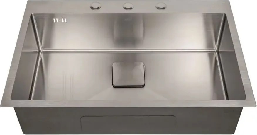 Chiuveta inox Inter Ceramic cu o cuva fara picurator finisaj inox satinat 75x50 cm