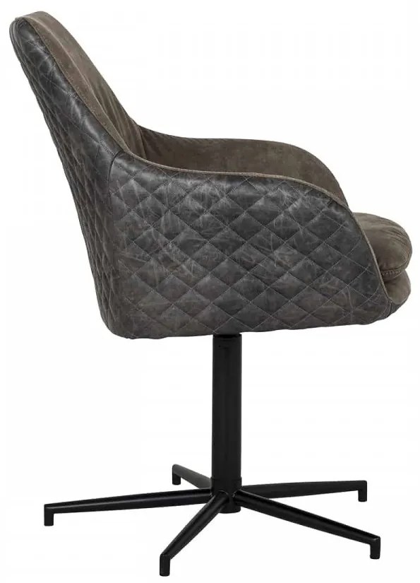 Scaun piele artificiala Lucy negru/maro