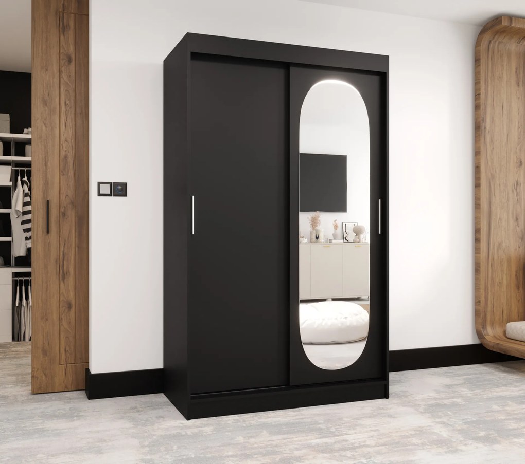 Dulap de haine 120 cm Ronny (Negru). 1126049