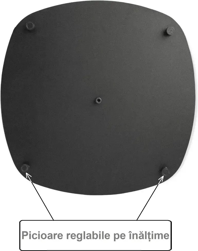 Masa din MDF, patrata texturata, Homs, nuc-negru, 80x80x75 cm, A0110