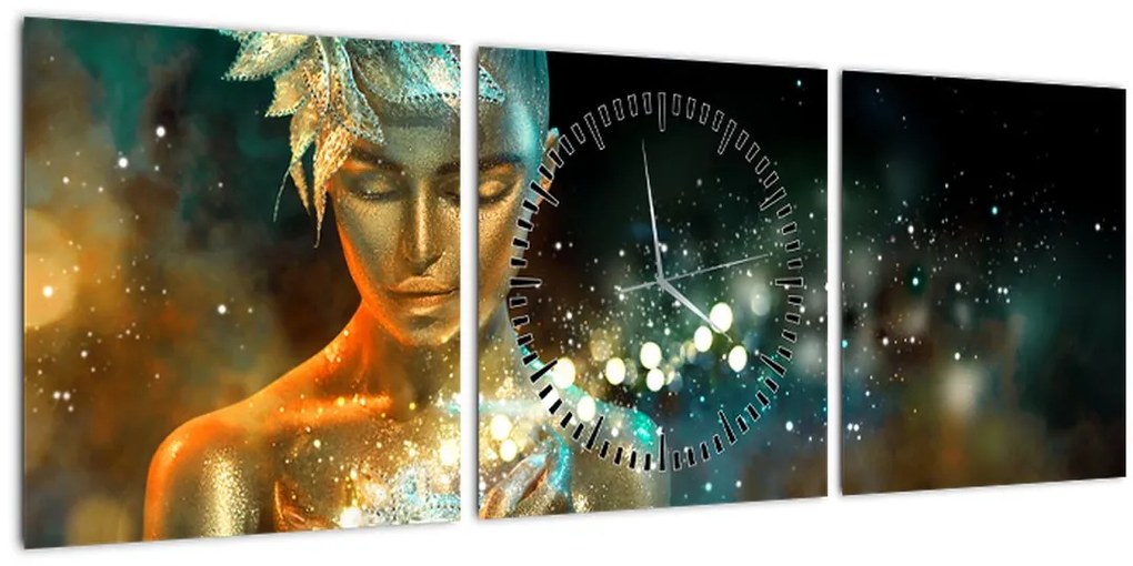 Tablou - zâna albastră (cu ceas) (90x30 cm)