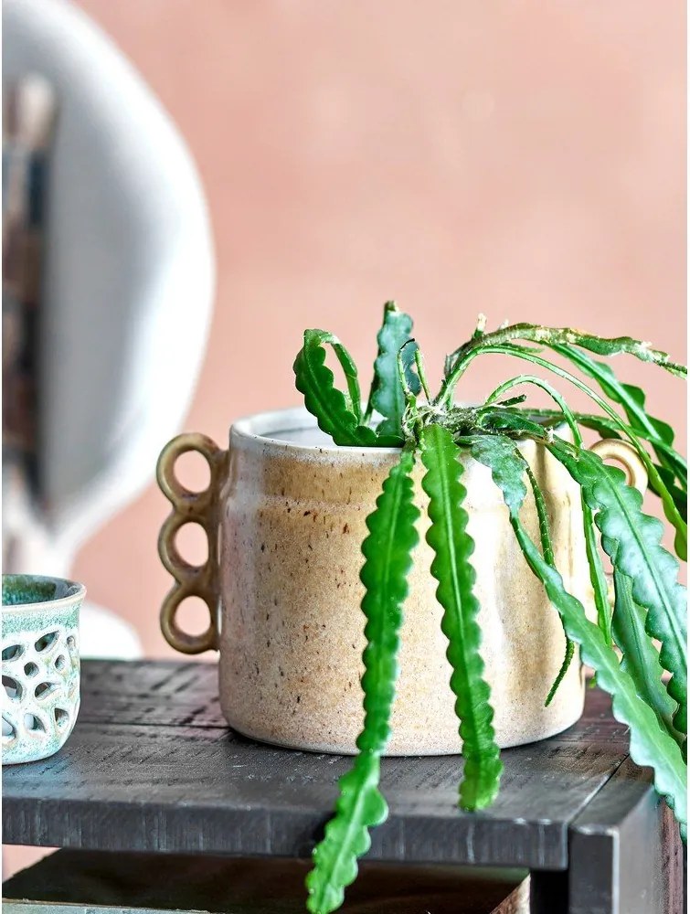 Ghiveci decorativ din gresie pictată manual ø 15 cm Souri – Bloomingville