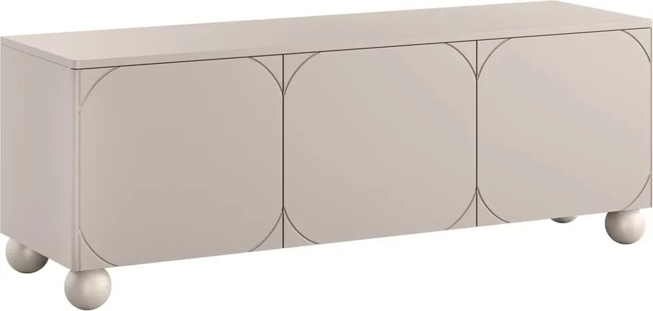 Comodă TV cu 3 uși Sonatia II 150 cm cu picioare sferice - casmir