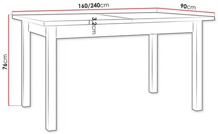 Masă sufragerie extensibilă Wodonas 90 x 160 240 II XL (Alb) (pentru 6-10 persoane). 1105417