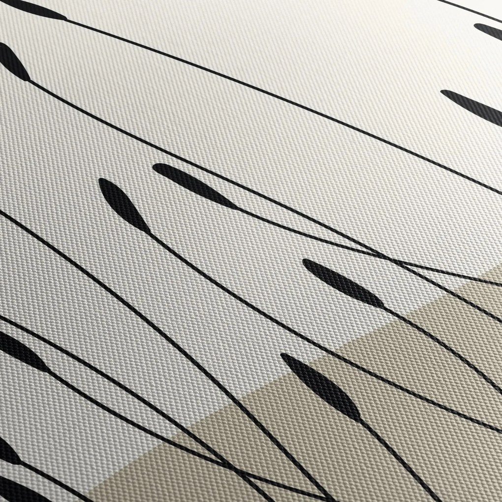 Tablou - Pajiște grafică N⁰3 (cu ceas) (90x30 cm)