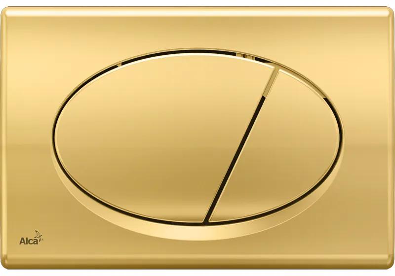 Clapeta actionare wc auriu lucios cu doua butoane Alcaplast M75 Auriu lucios