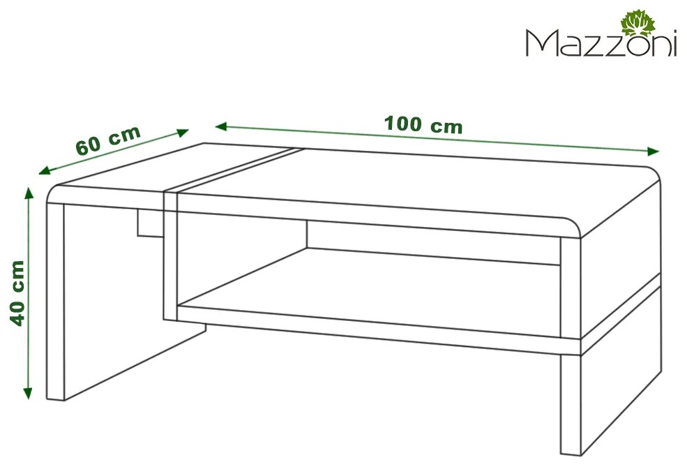FOLK antracit / stejar artisan, masă de cafea