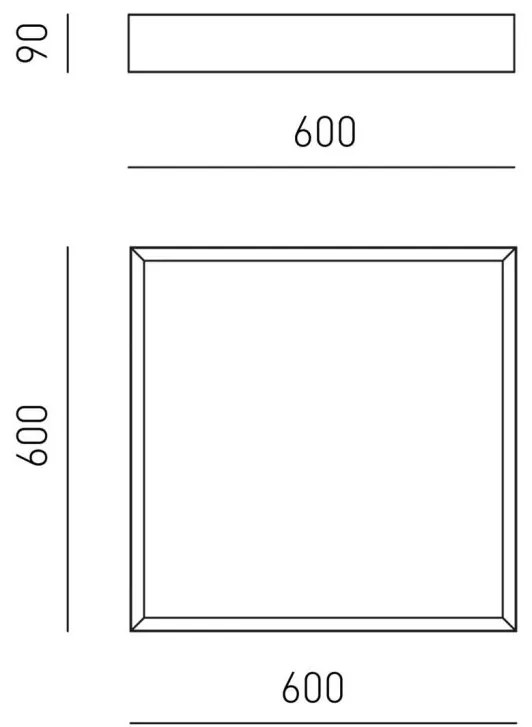 Plafoniera LED AOI 60x60cm, alb sau negru