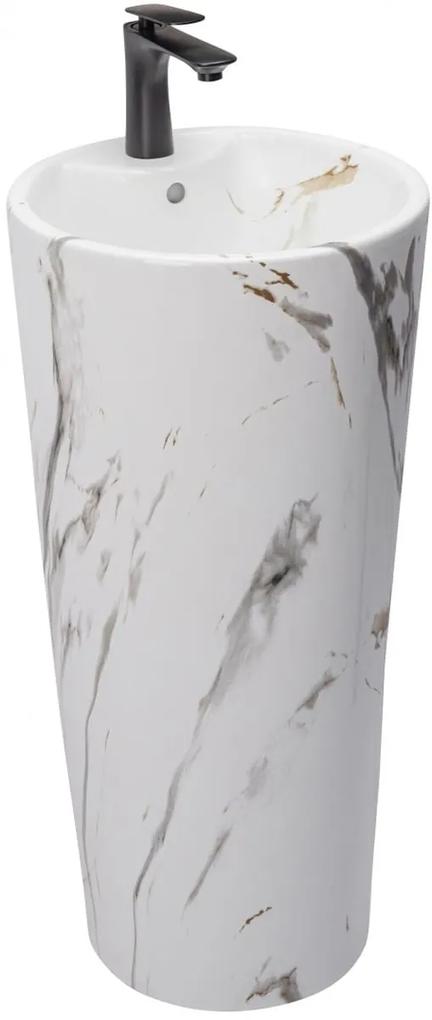 Rea Blanka lavoar 40x40 cm rotund stativ bicolor-gri/piatră REA-U8704