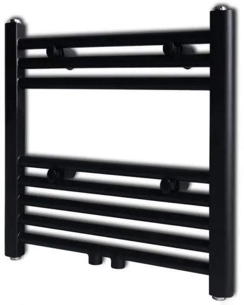 Radiator port-prosop încălzire baie, negru, 480x480 mm, drept