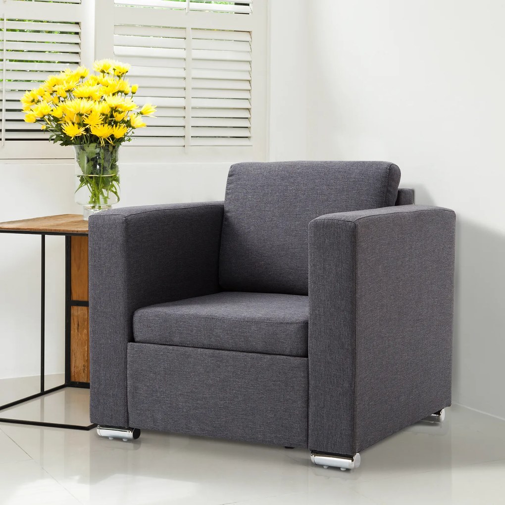 HomCom Fotoliu modern, fotoliu de design gri, mobilier pentru living | AOSOM RO