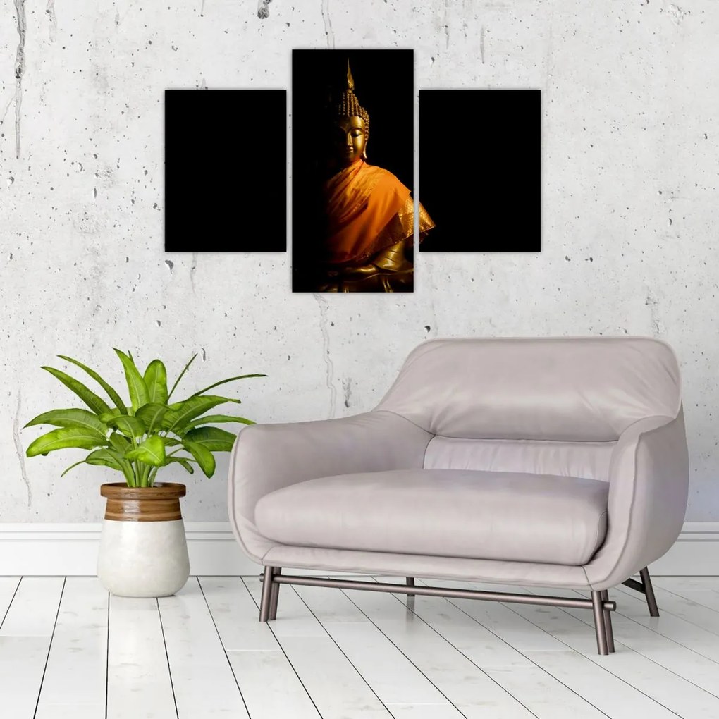 Tablou - Statuia lui Buddha de aur (90x60 cm)