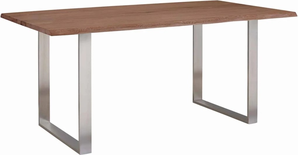 Masă lemn masiv Dining Morris Stejar Picioare Oțel Inoxidabil - 300x120