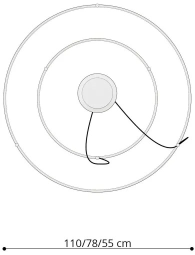 Lustră LED pe cablu RIO LED/80W/230V CRI90 3000K alb Thoro TH.176