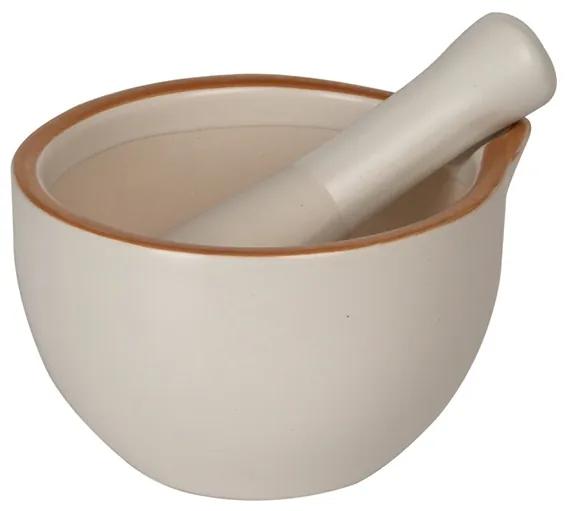 Mojar cu pistil Cucina din ceramica alba 13x11 cm