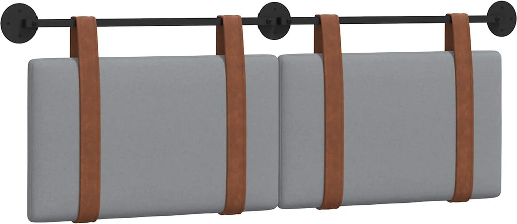 vidaXL Cap de pat suspendat Gri deschis 130 x 55 x 5 cm PU antic