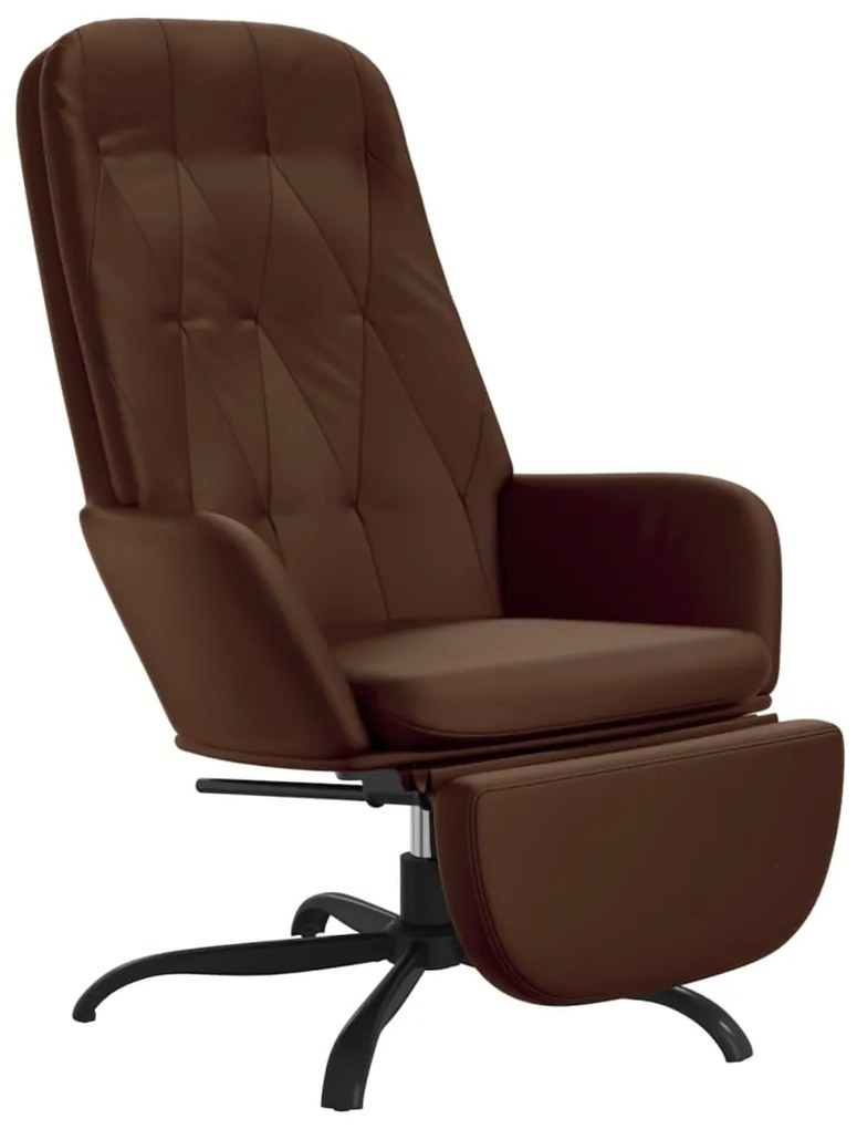 3097655 vidaXL Scaun de relaxare cu taburet, maro lucios, piele artificială