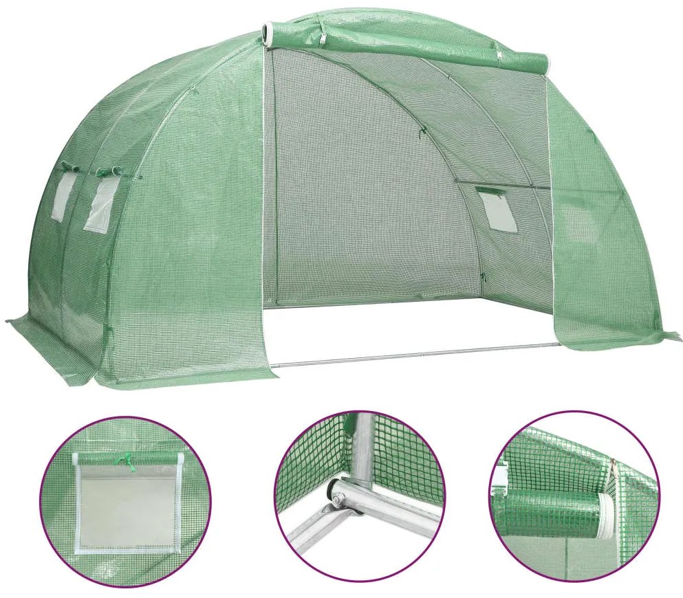vidaXL Seră, 8 m², 2 x 4 x 2 m