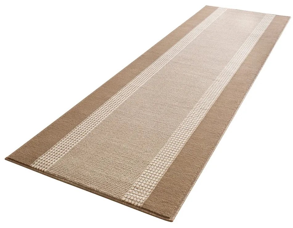 Covor tip traversă Hanse Home Basic, 80x200 cm, bej-maro