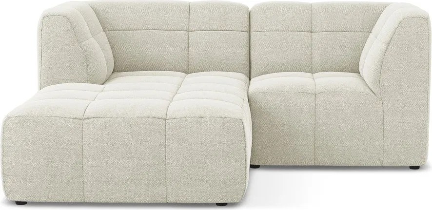 Colțar bej cu tapițerie din țesătură bouclé (cu colț pe partea stângă/cu șezlong) Aloha – Makamii