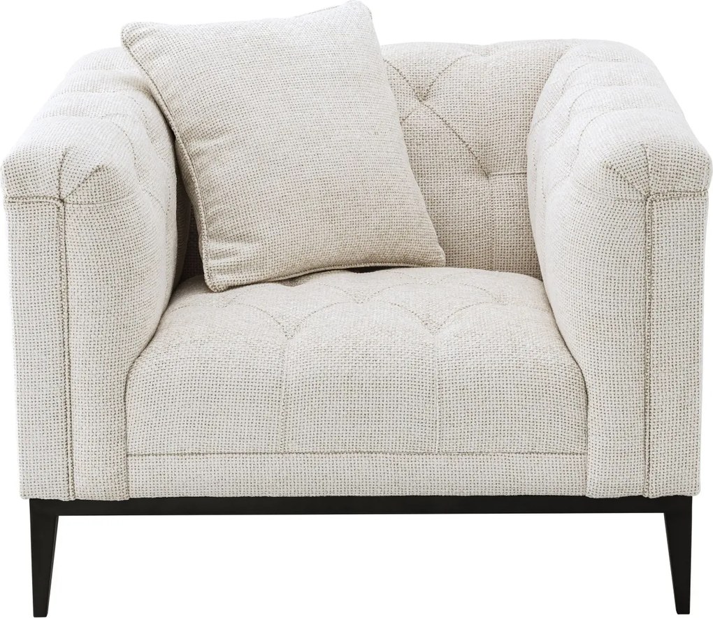 Fotoliu design LUX cu aspect Chesterfield Cesare, lyssa off-white