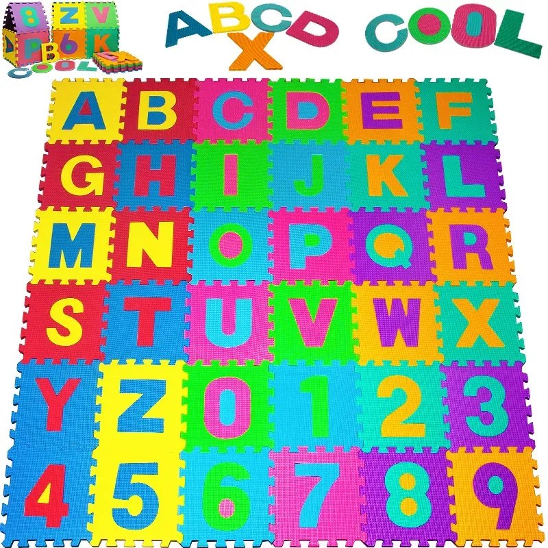 Spielwerk Covoraș din spumă pentru copii PUZZLE, 86 piese, multicolor