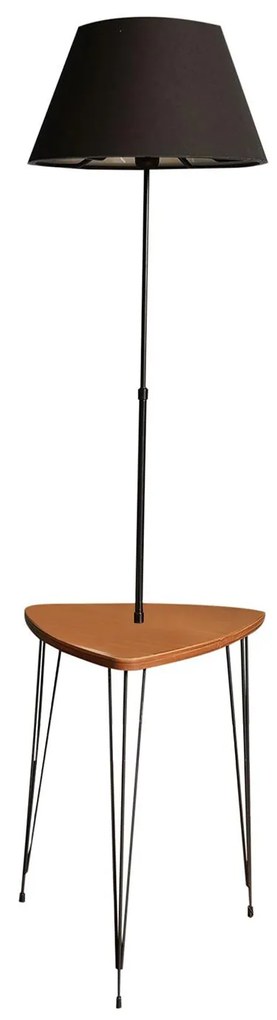 Măsuță laterală cu lampă Praktesso 1 (Negru + nuc). 1124331