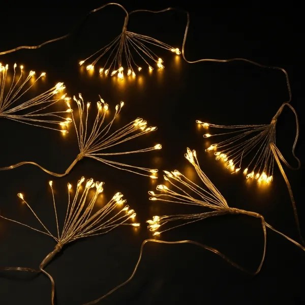 Brilagi - Ghirlandă LED exterior 5 m, 150 LED, IP44, alb cald, efect artificii