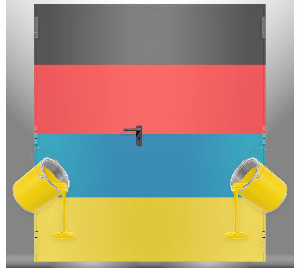 Usa Antifoc Dubla EI60 120 - 2 Canaturi - Rezistenta la foc 60 120 min - Montaj Interior Vopsire in camp electrostatic alte culori, 1400(700+700),