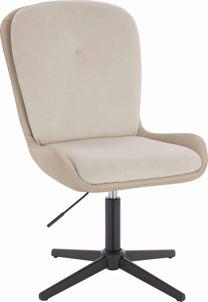 HR690CROSS Scaun Velvet&amp;soft Piele Pu Cremos/Cremos Bază Neagră