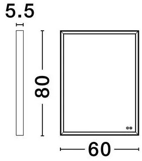 Oglinda cu iluminat LED IP44 3000K Ambor, 60x80cm, NVL-9006039