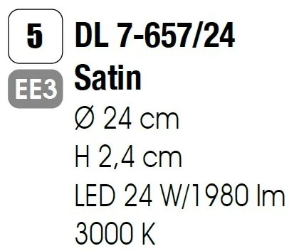 Plafoniera LED Bully 24cm satin chrome