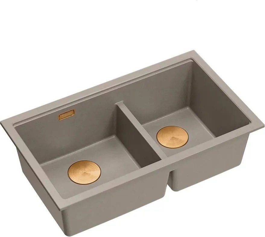 Chiuveta compozit incastrata Quadron Logan 120 bej soft taupe - cupru 76x45 cm