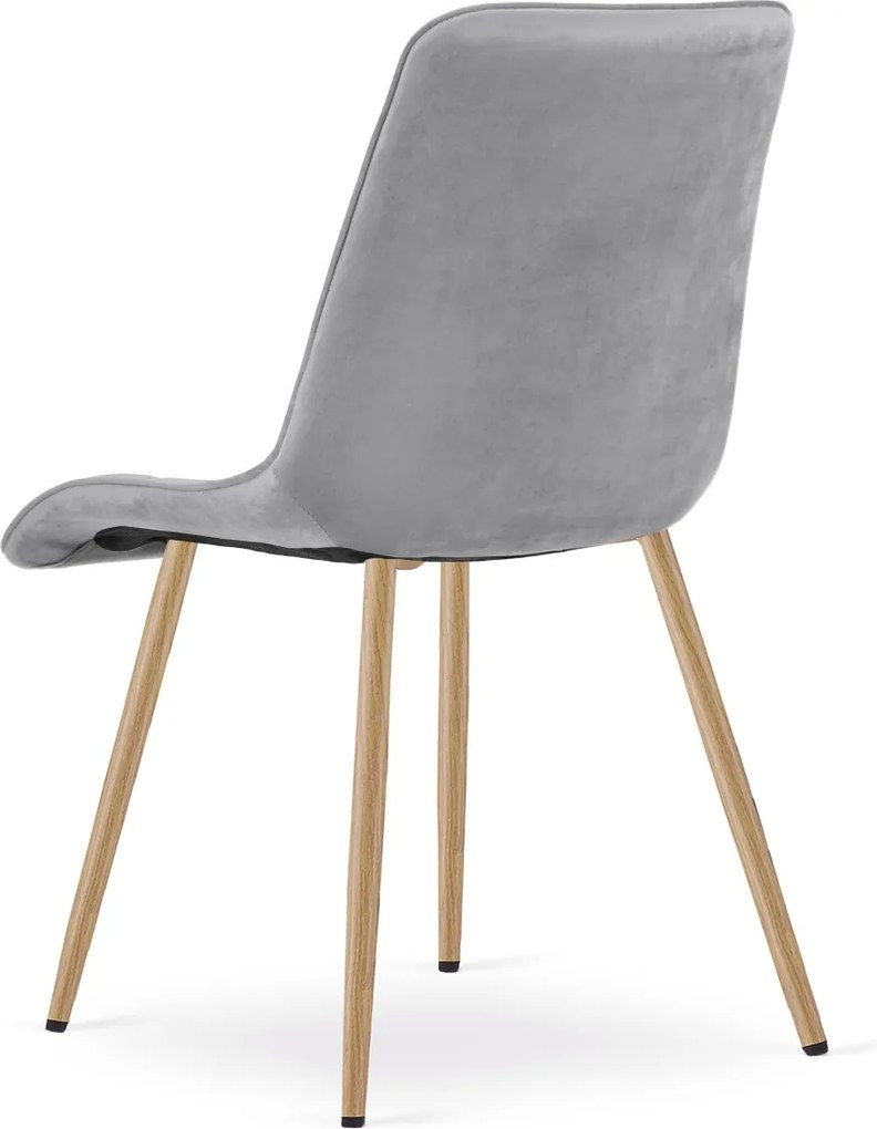 Scaun de masa SPLIT VELVET, gri deschis